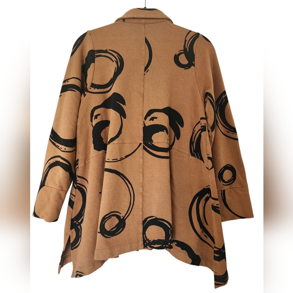 FLUTTER bamboo jacket, button up, brown/black, size XS - Picture 4 of 8